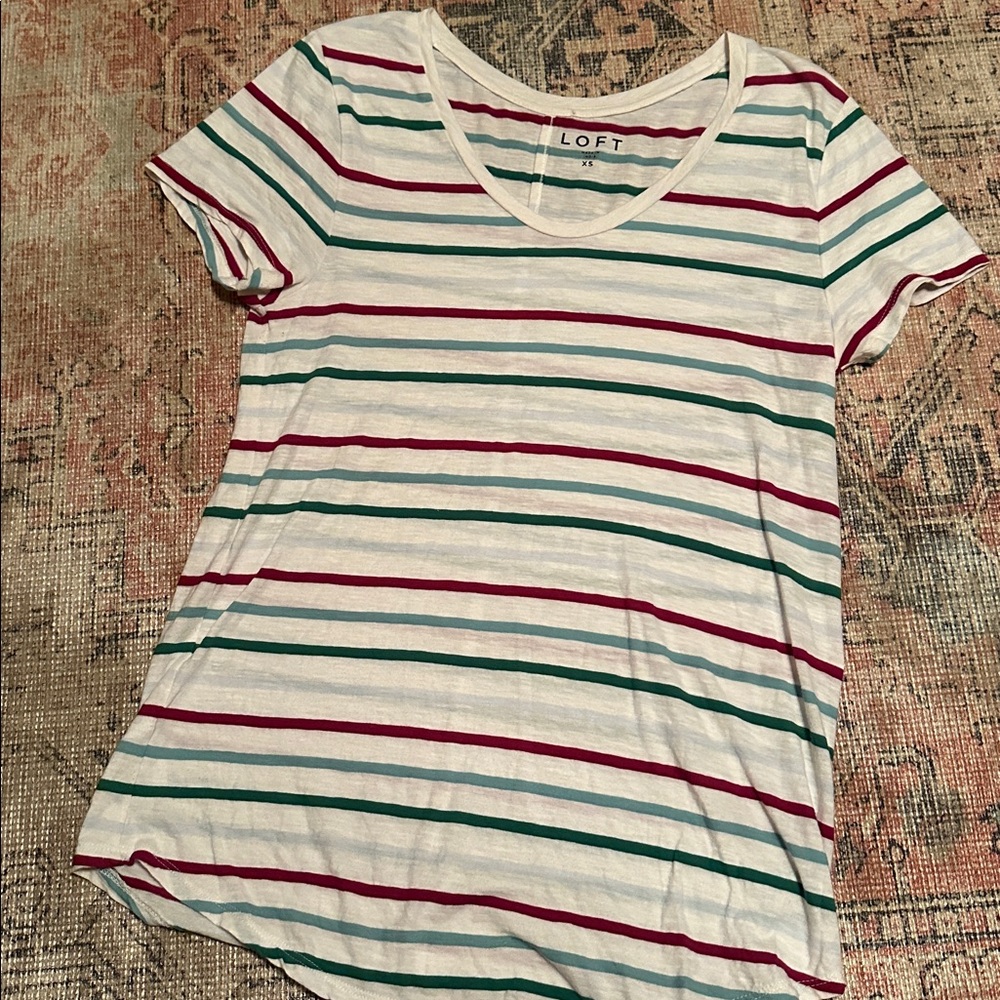 LOFT Multicolor Striped Top 90’s Vintage